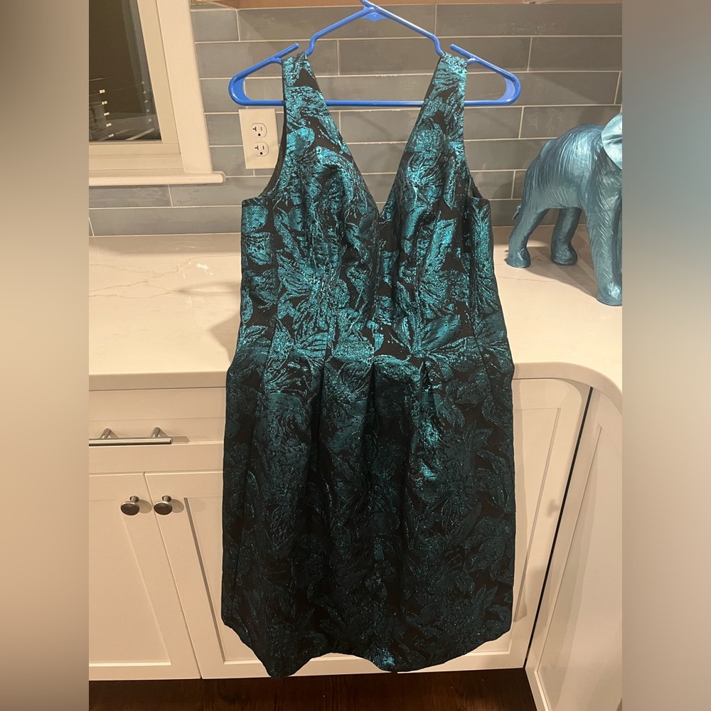 Nine West Glitter Dress teal blue green